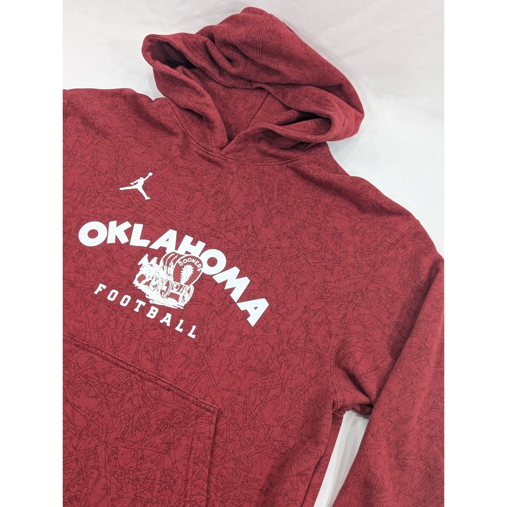 Vintage Jordan OU Oklahoma Sooners Football Graffiti Hoodie Red‎ Jumpman Medium